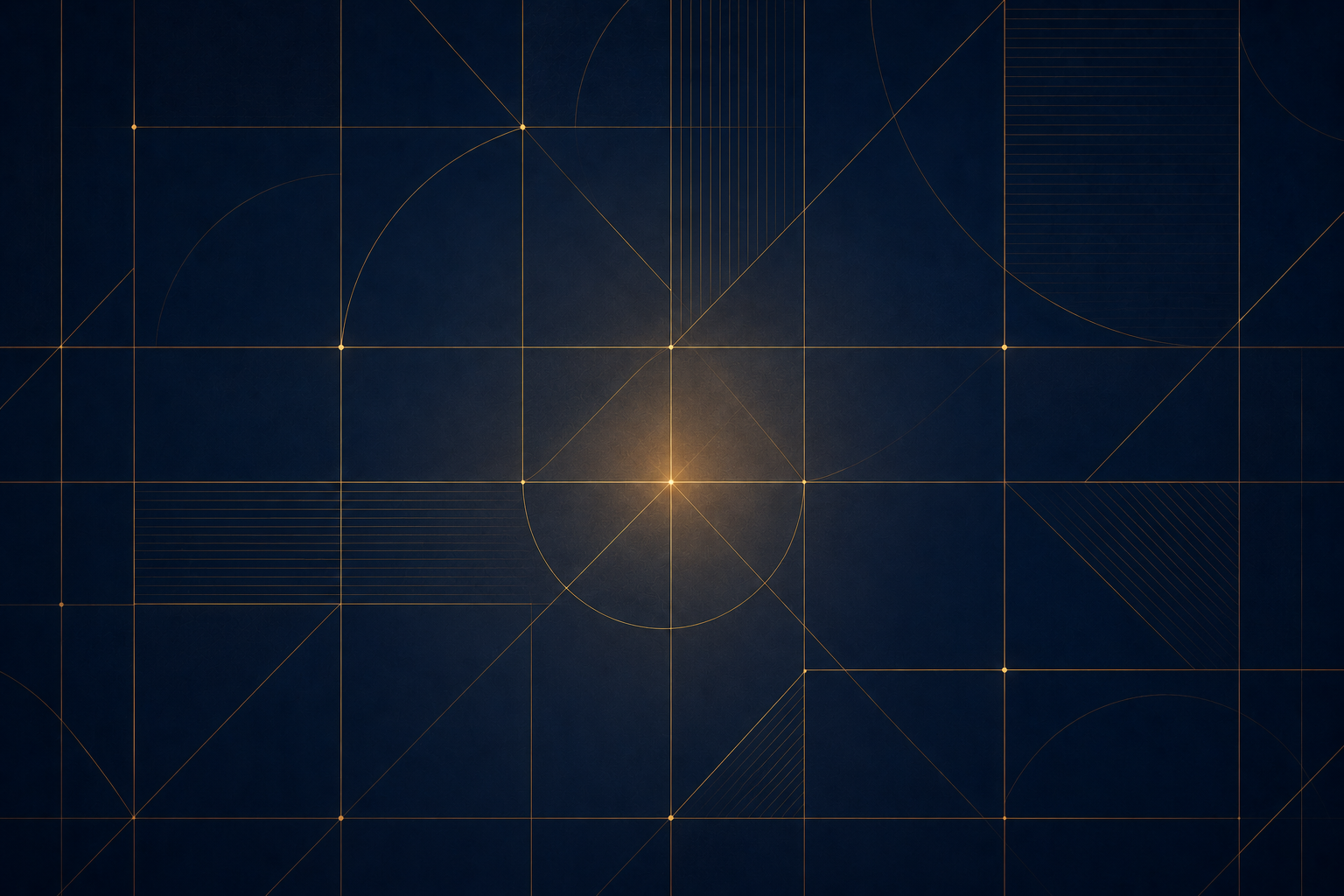 Structured grid of interconnected gold lines representing a clear and consistent communication system