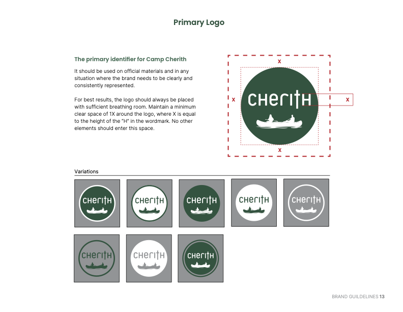 Simplified logo usage guidelines designed to support consistent brand application across seasonal staff, volunteers, and organizational materials.